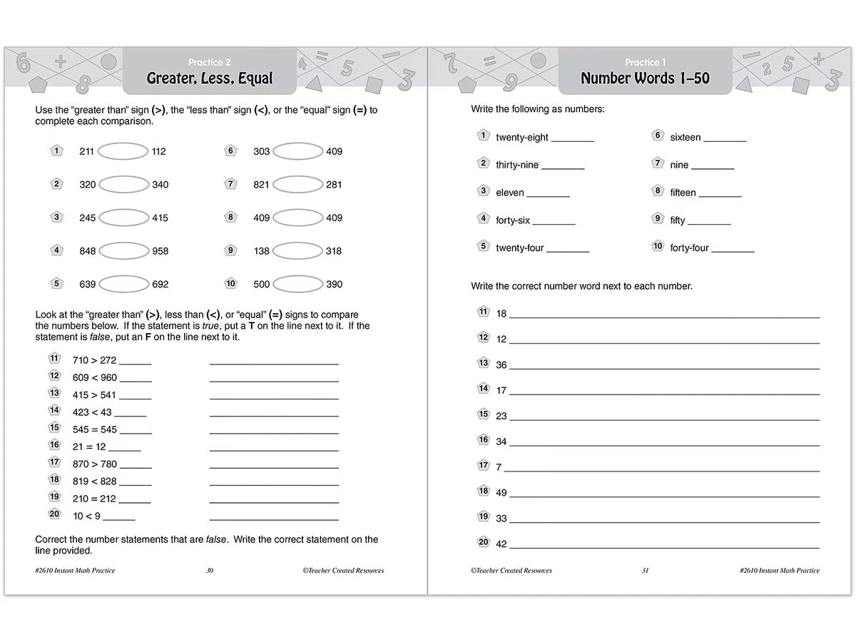 Instant Math Practice Workbook - Gr. 2 - US 3703