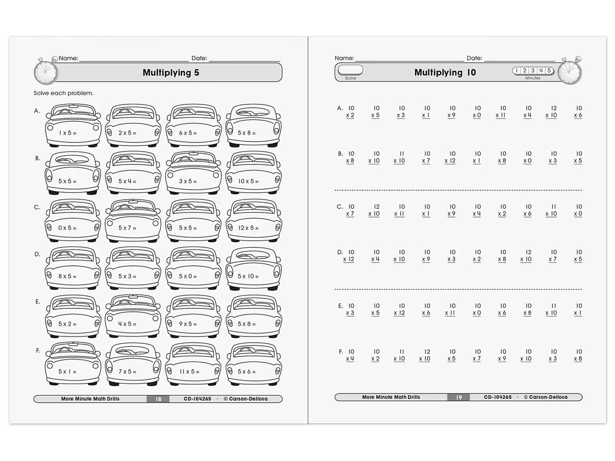 Multiplication & Division Minute Math Drills Workbook - US 8657