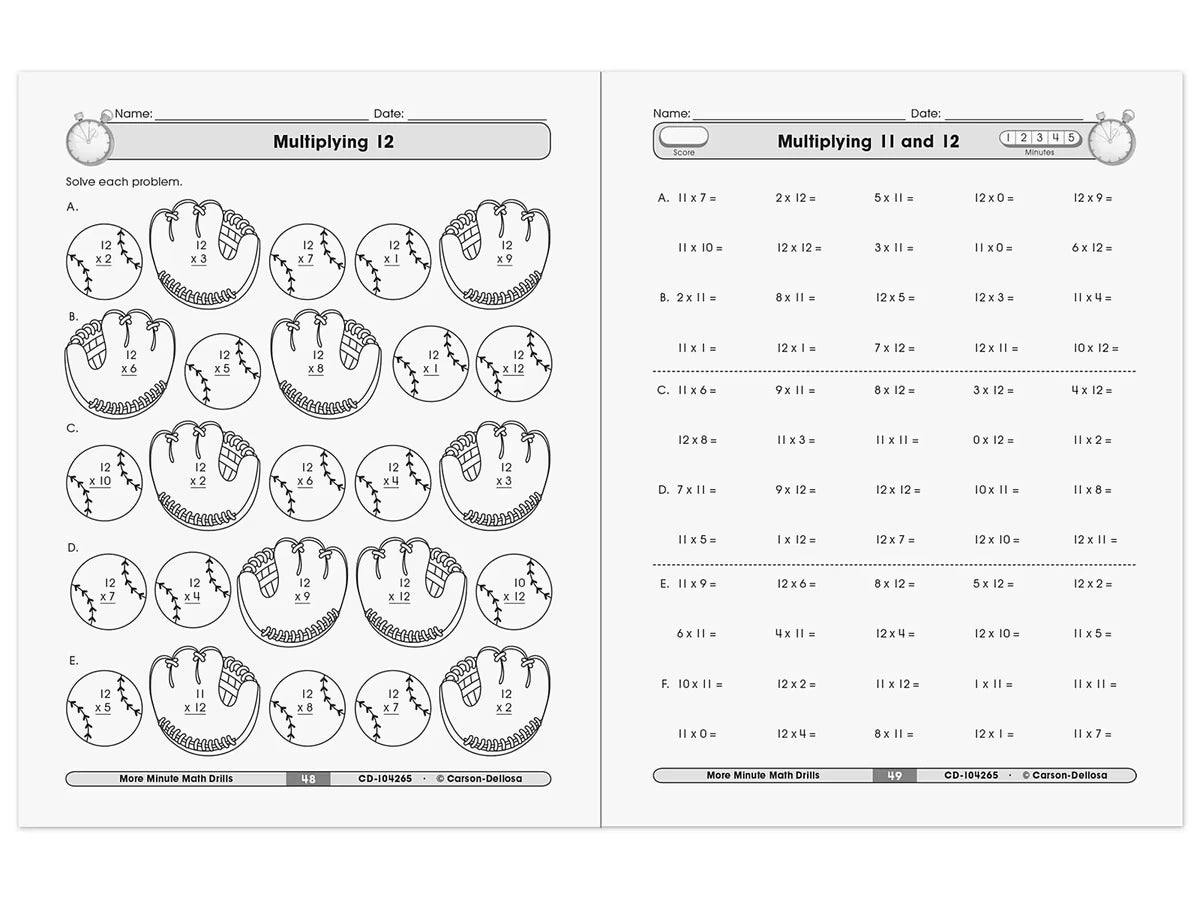 Multiplication & Division Minute Math Drills Workbook - US 8657