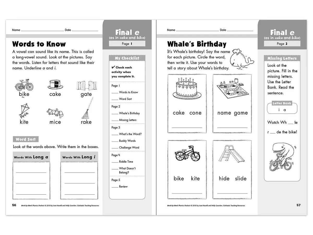 Phonics Week-By-Week Packets Workbook - US 4206