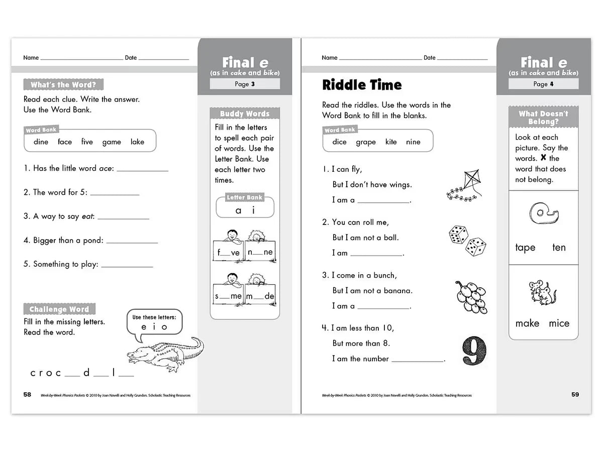 Phonics Week-By-Week Packets Workbook - US 4206