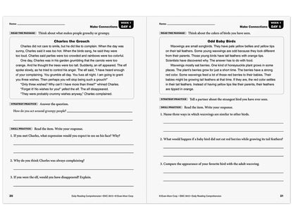 Daily Reading Comprehension Activities Workbook - Gr. 3 - US 1427