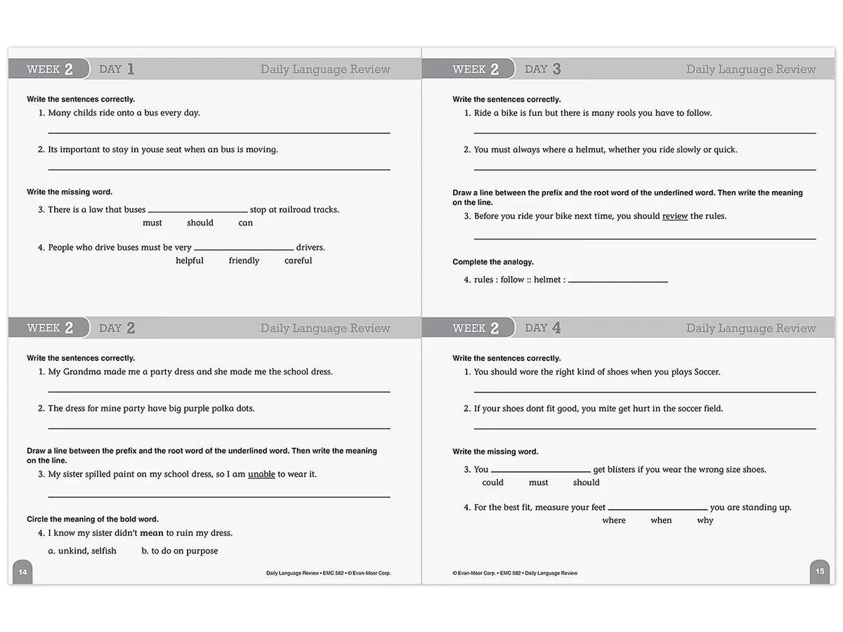 Daily Language Review Workbook - Gr. 4 - US 8222