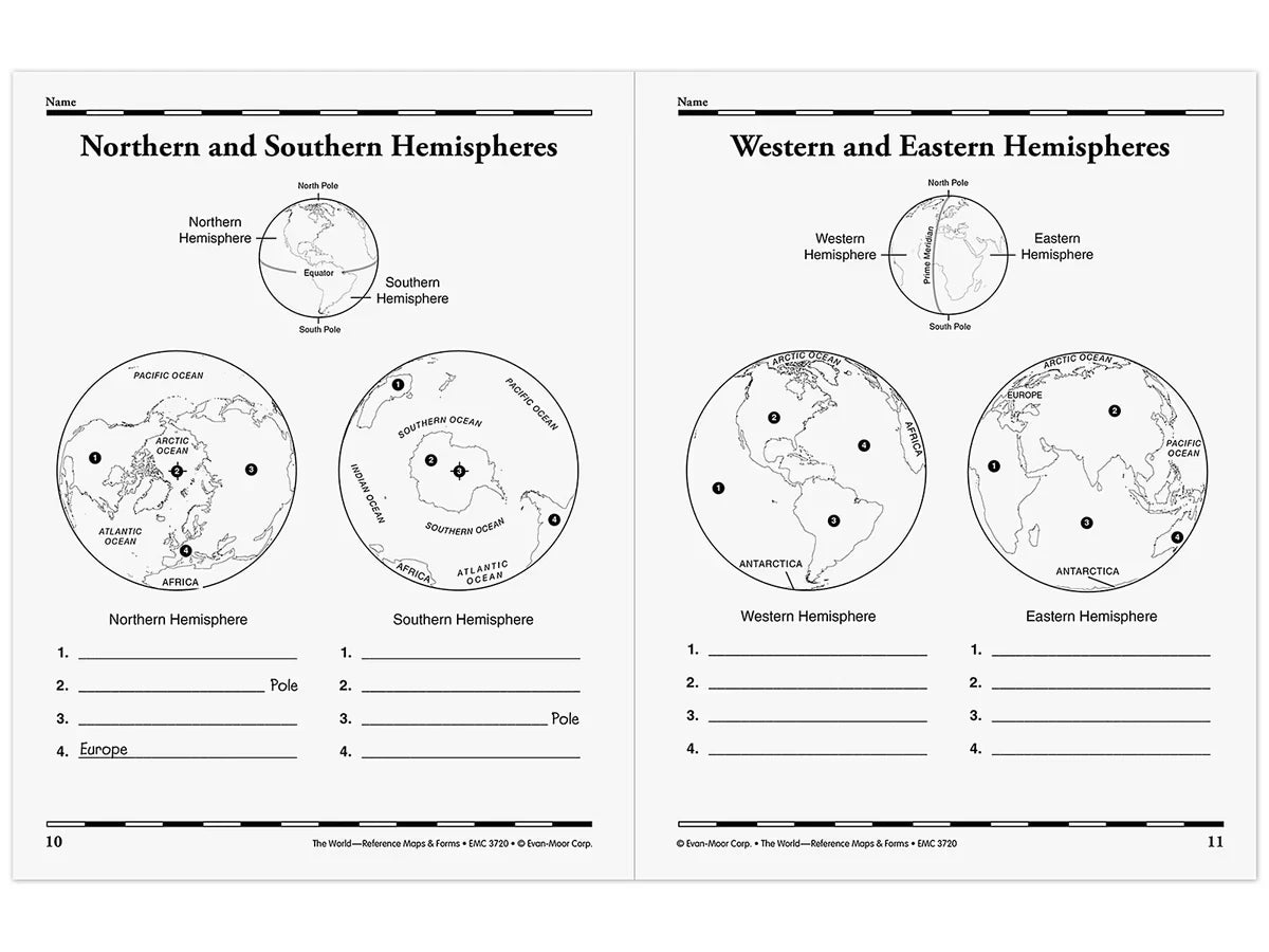 The World: Reference Maps & Forms Workbook - US 4004