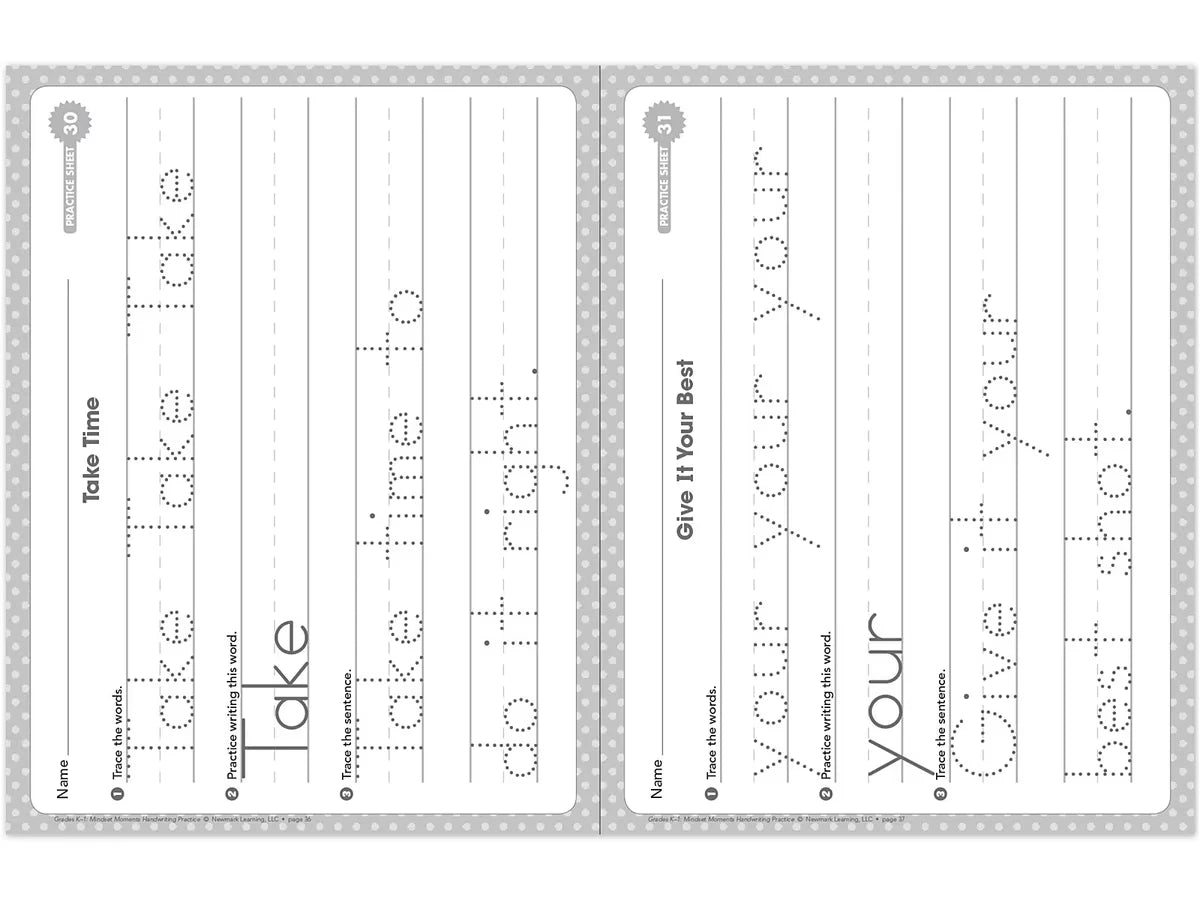 Handwriting Practice Workbook - K-Gr. 1 - US 8886