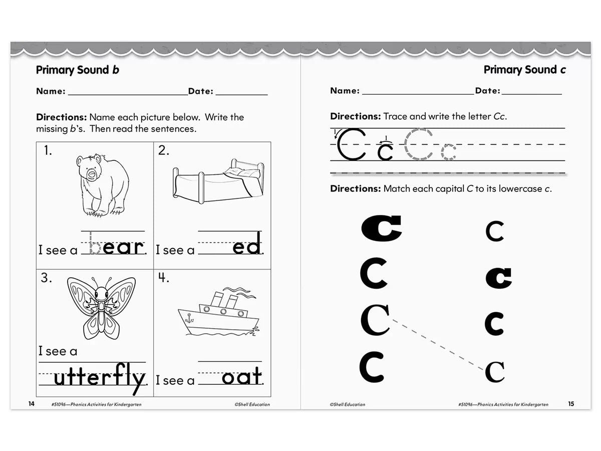 Phonics for Kindergarten Workbook - US 1415