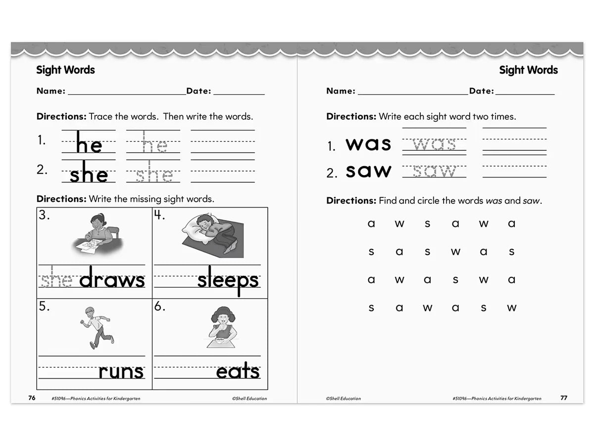 Phonics for Kindergarten Workbook - US 1415