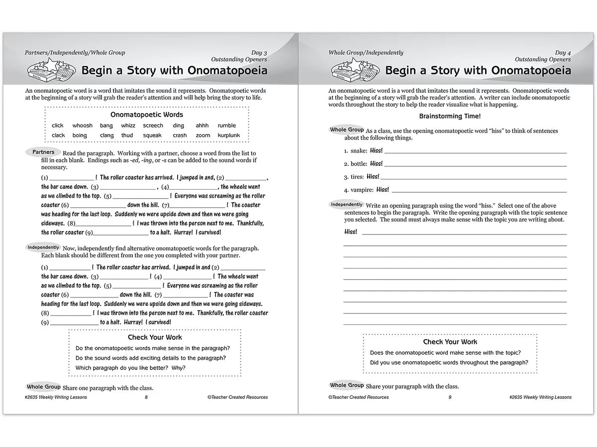 Weekly Writing Lessons Workbook - Gr. 5-6 - US 4695