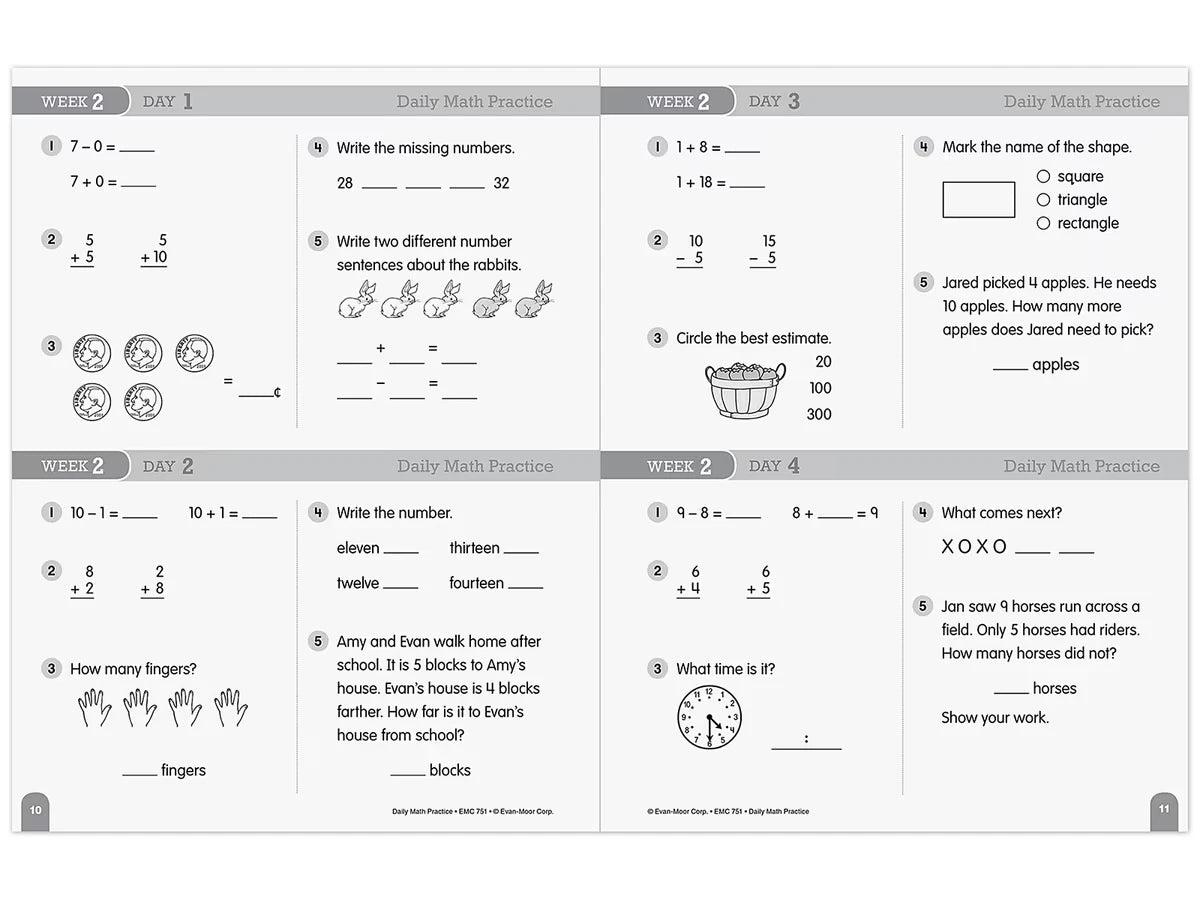 Daily Math Practice Workbook - Gr. 2 - US 9835