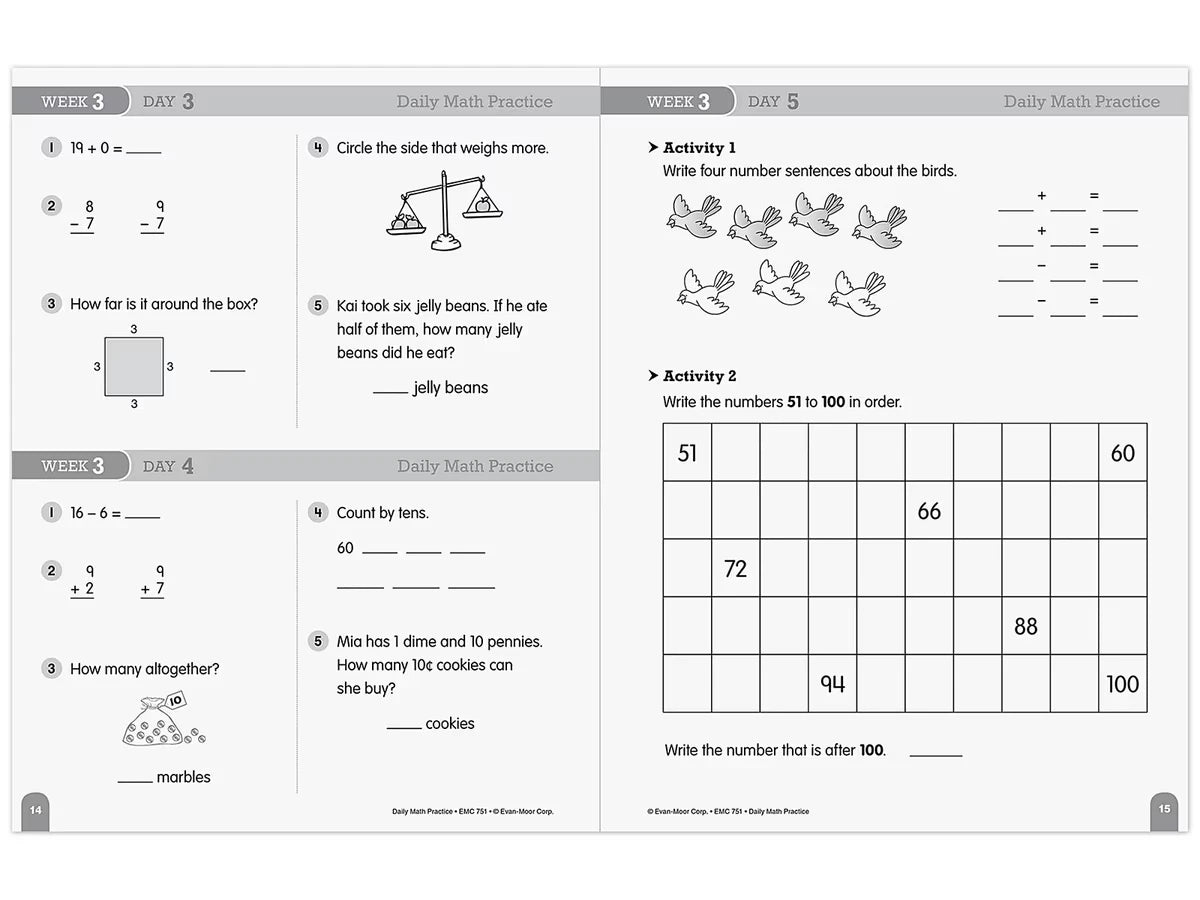Daily Math Practice Workbook - Gr. 2 - US 9835