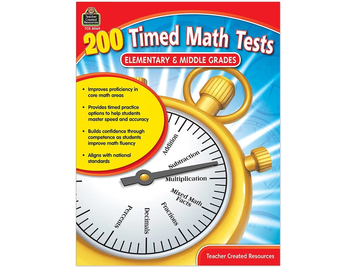 200 Timed Math Tests Workbook - US 2989