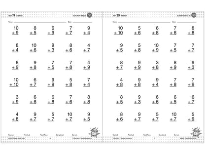200 Timed Math Tests Workbook - US 2989