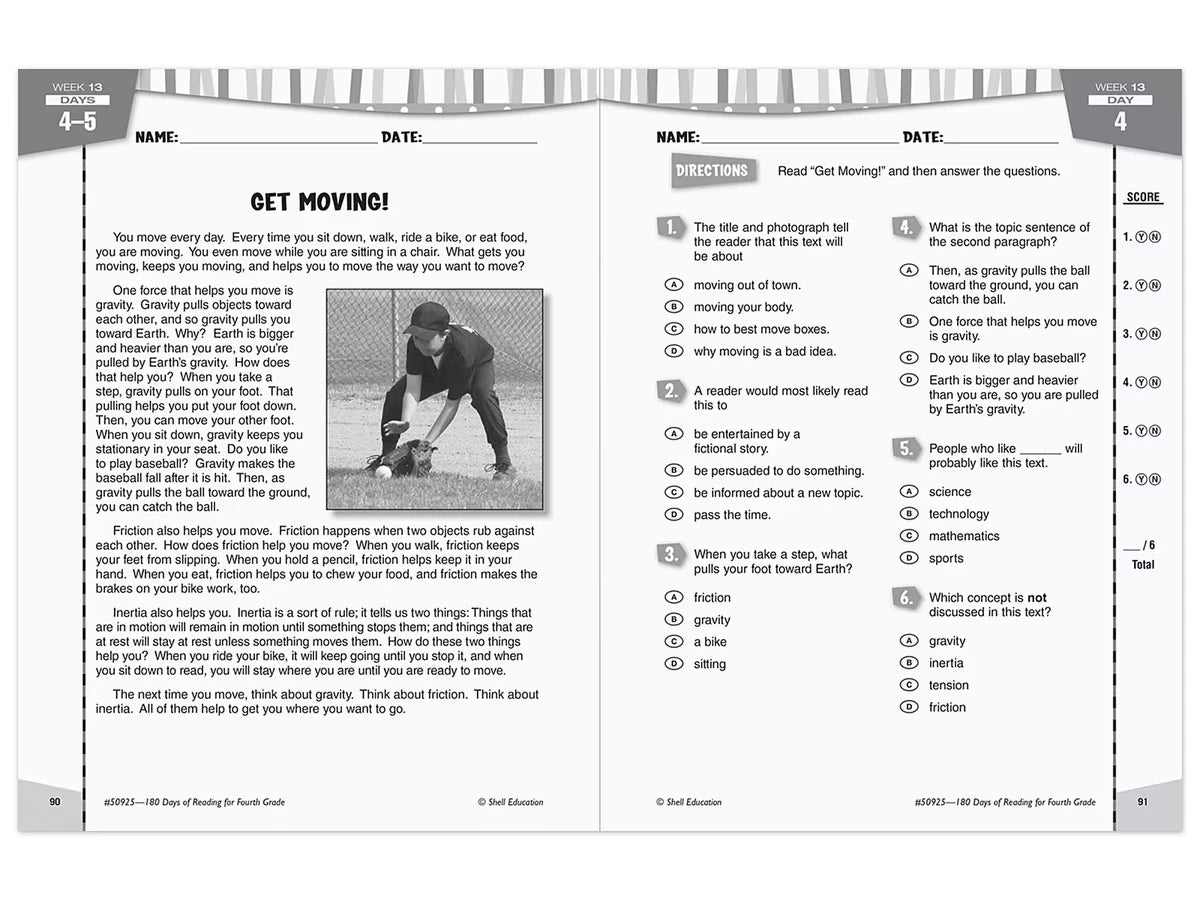 180 Days of Reading Workbook - Gr. 4 - US 8641