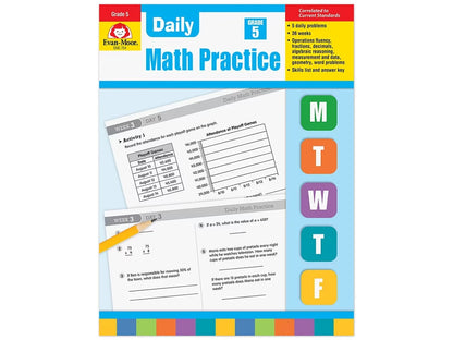 Daily Math Practice Workbook - Gr. 5 - US 1999