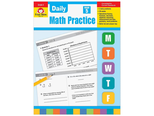 Daily Math Practice Workbook - Gr. 5 - US 1999