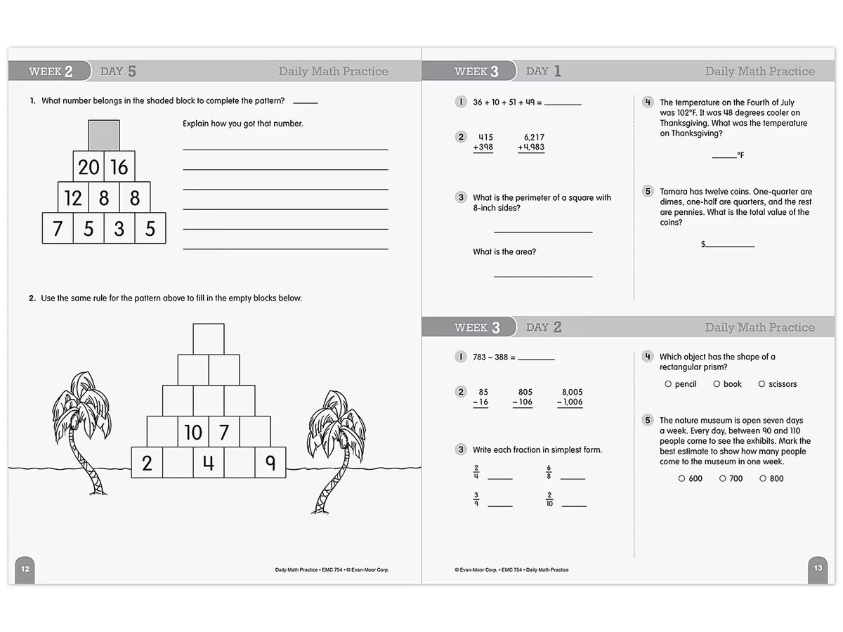 Daily Math Practice Workbook - Gr. 5 - US 1999