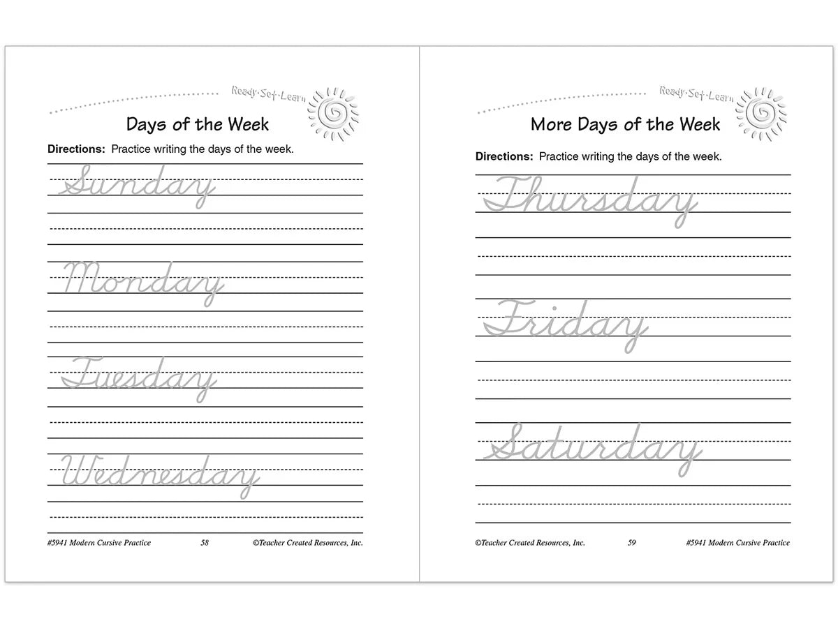 Modern Cursive Writing Practice Workbook - US 5260