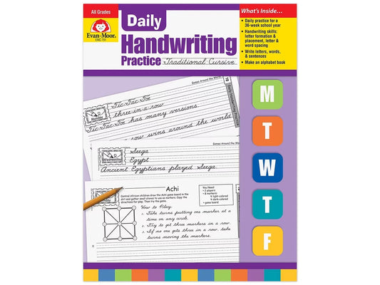 Traditional Cursive Daily Handwriting Practice Workbook - US 9050