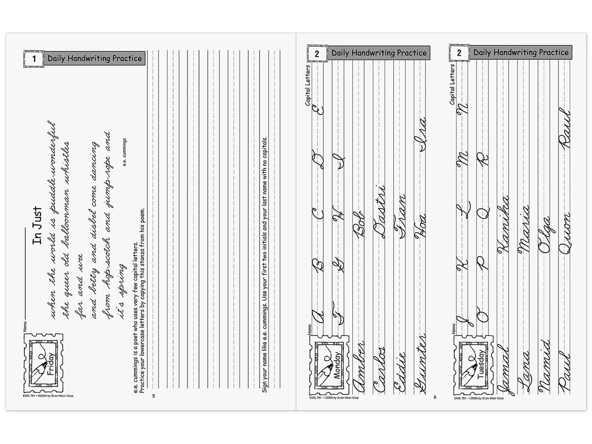 Traditional Cursive Daily Handwriting Practice Workbook - US 9050