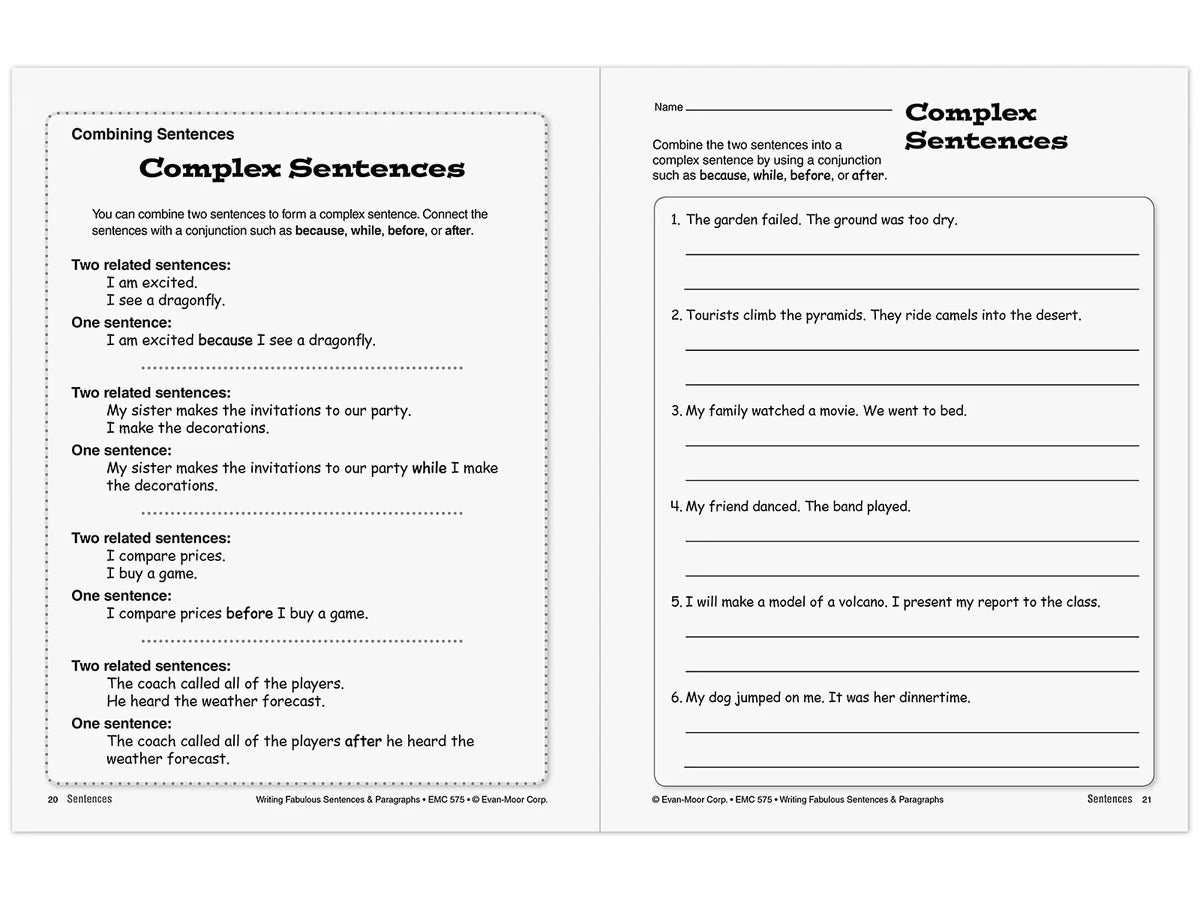 Writing Fabulous Sentences & Paragraphs Workbook - US 7779