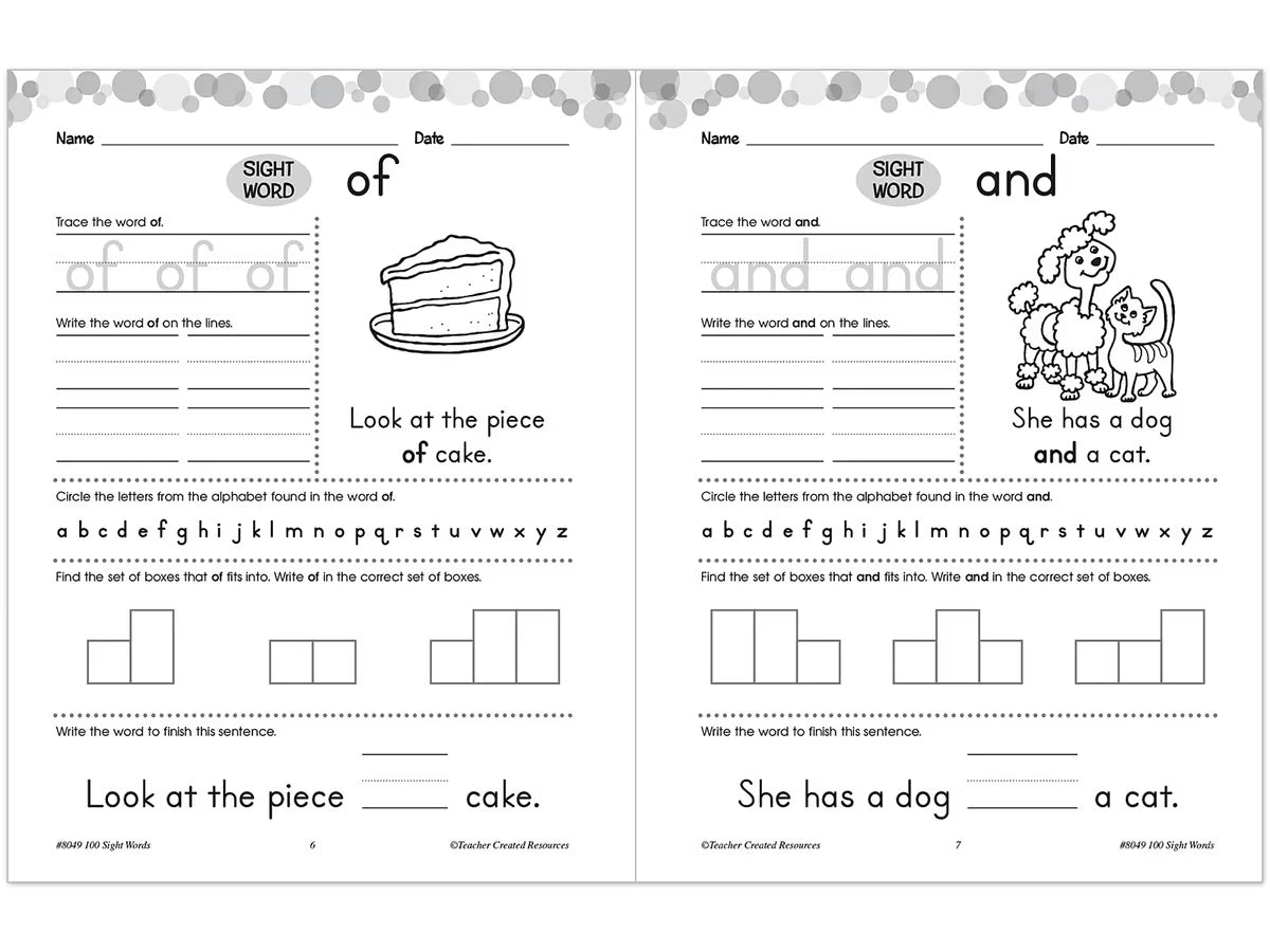 100 Sight-Words Workbook - K-Gr. 1 - US 6307