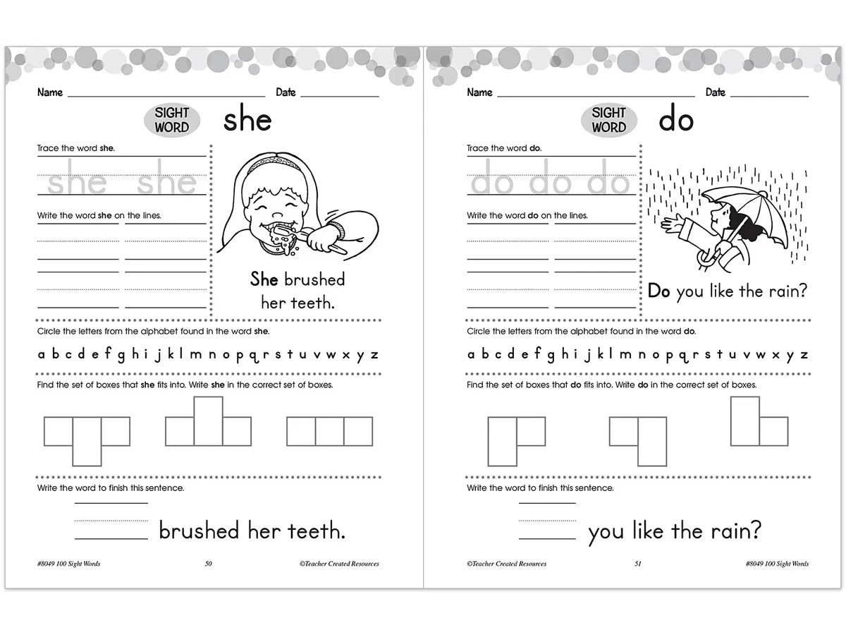 100 Sight-Words Workbook - K-Gr. 1 - US 6307
