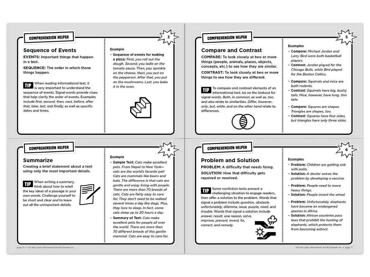 Informational Text 100 Task Cards Workbook - US 8654