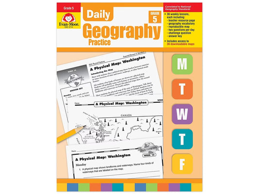 Daily Geography Practice Workbook - Gr. 5 - US 1163