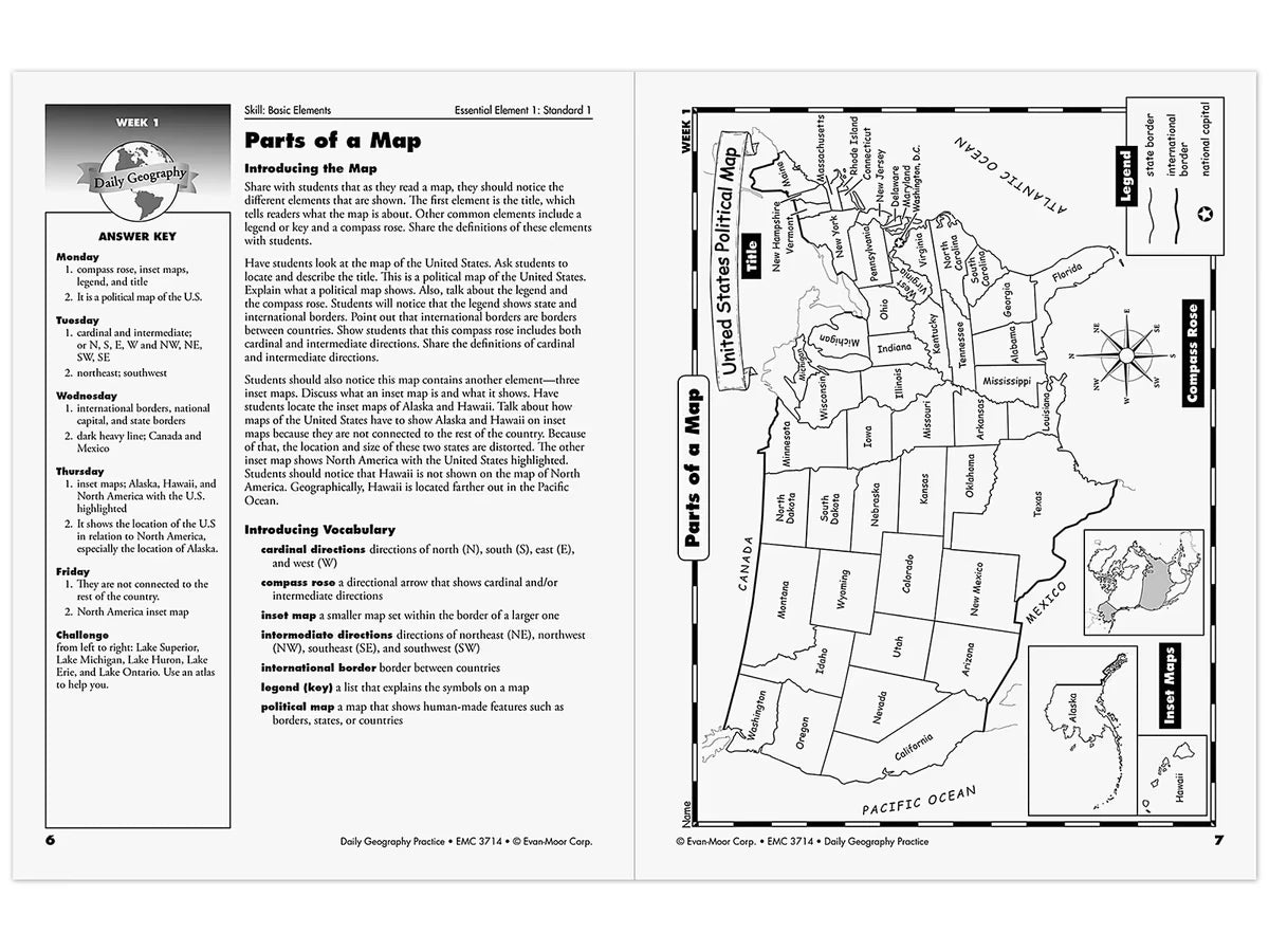 Daily Geography Practice Workbook - Gr. 5 - US 1163