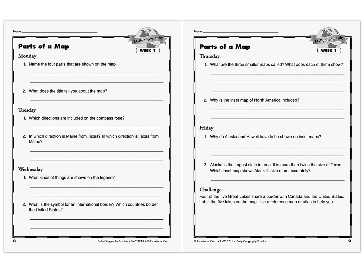 Daily Geography Practice Workbook - Gr. 5 - US 1163