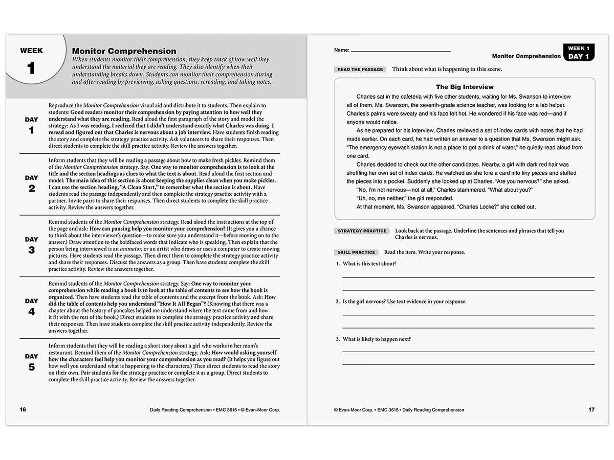 Daily Reading Comprehension Activities Workbook - Gr. 5 - US 3331