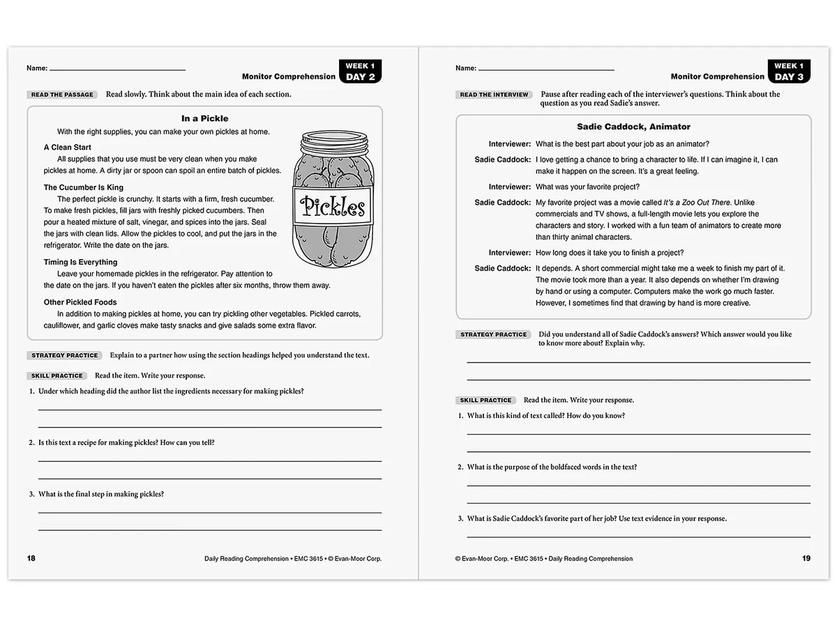 Daily Reading Comprehension Activities Workbook - Gr. 5 - US 3331