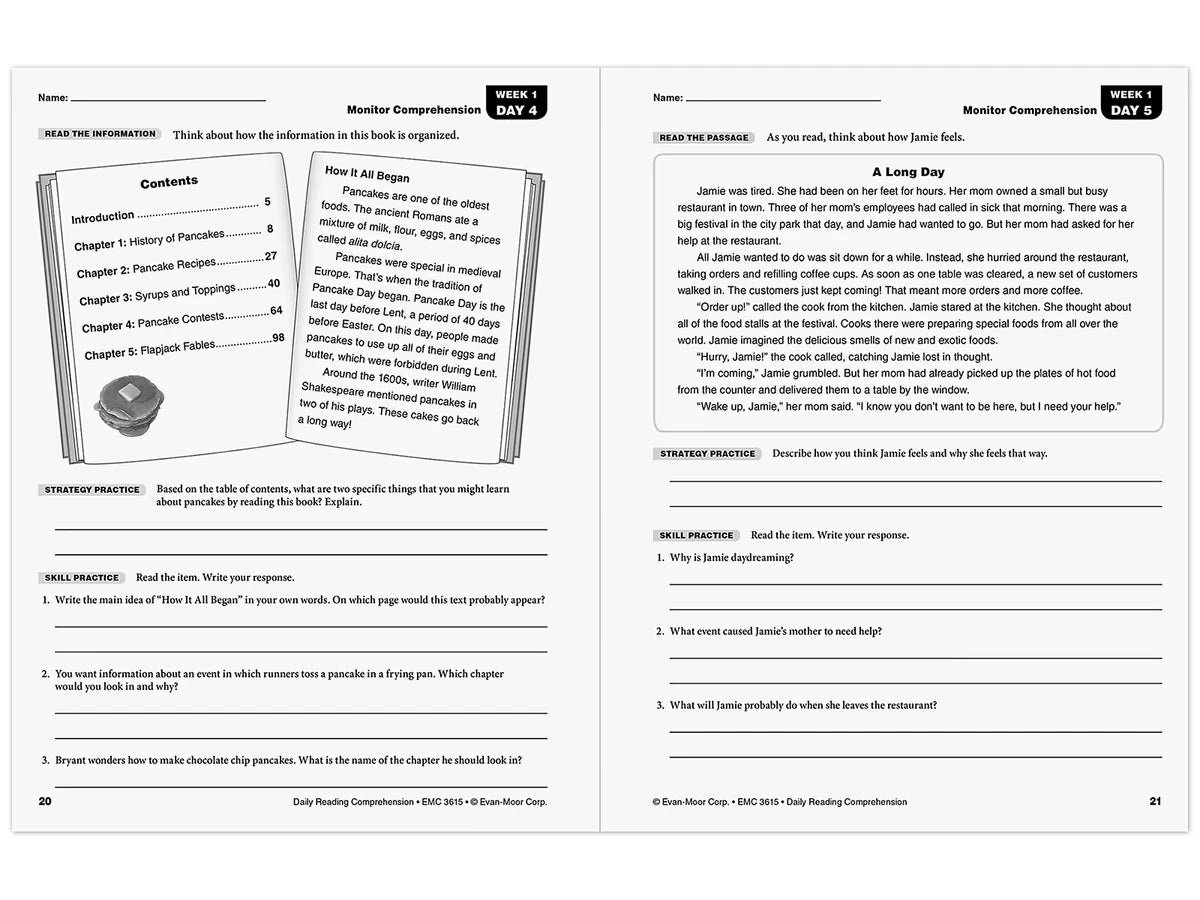 Daily Reading Comprehension Activities Workbook - Gr. 5 - US 3331