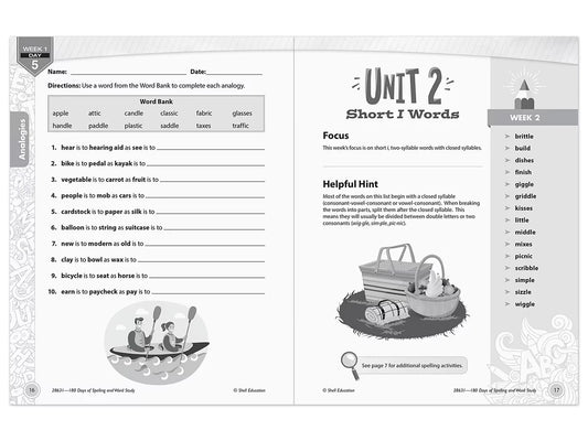 180 Days of Spelling Workbook - Gr. 3 - US 7889
