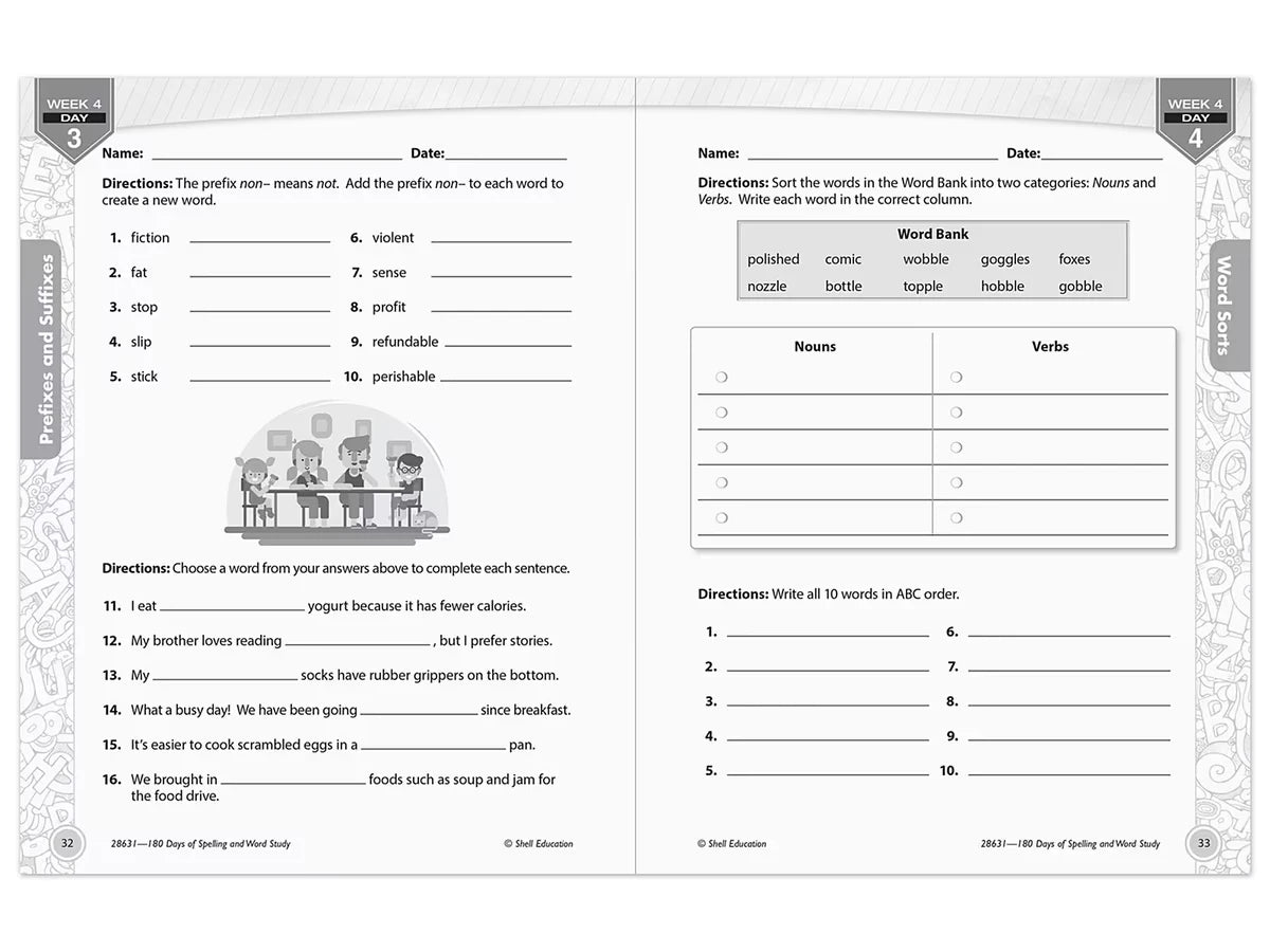180 Days of Spelling Workbook - Gr. 3 - US 7889