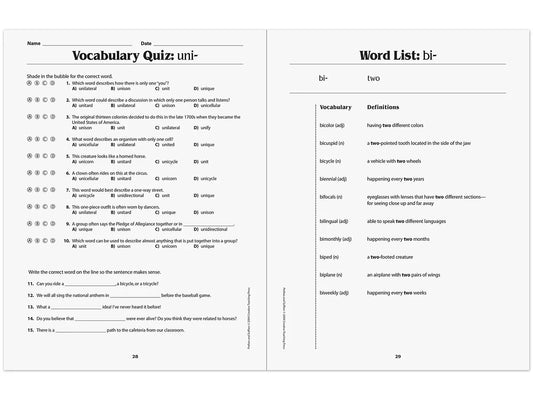 Prefixes & Suffixes Workbook - US 5730