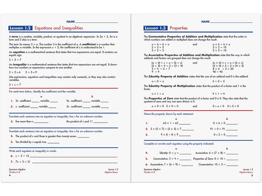 Spectrum® Algebra Workbook - US 3613