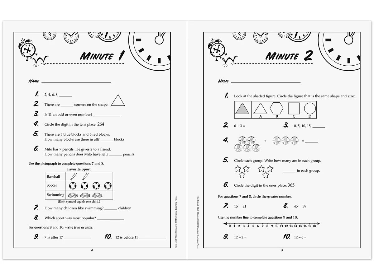 Math Minutes Workbook - Gr. 3 - US 8625