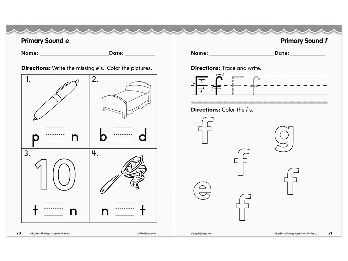 Phonics for Pre-Kindergarten Workbook - US 7605