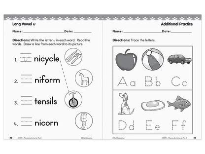 Phonics for Pre-Kindergarten Workbook - US 7605