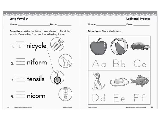 Phonics for Pre-Kindergarten Workbook - US 7605