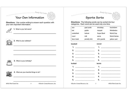 Third-Grade Fun Workbook - US 1112