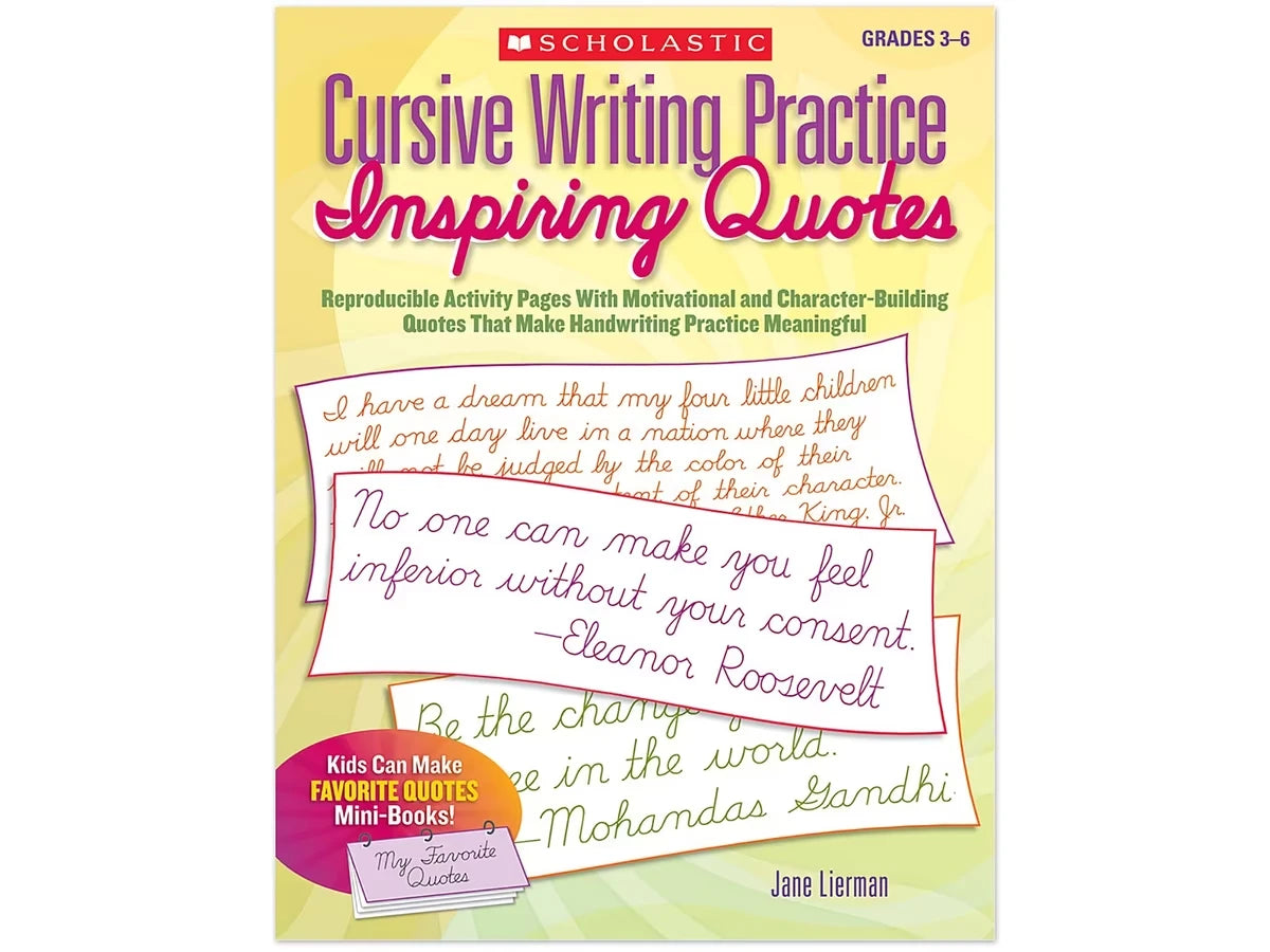 Cursive Writing Practice with Inspiring Quotes Workbook - US 9339