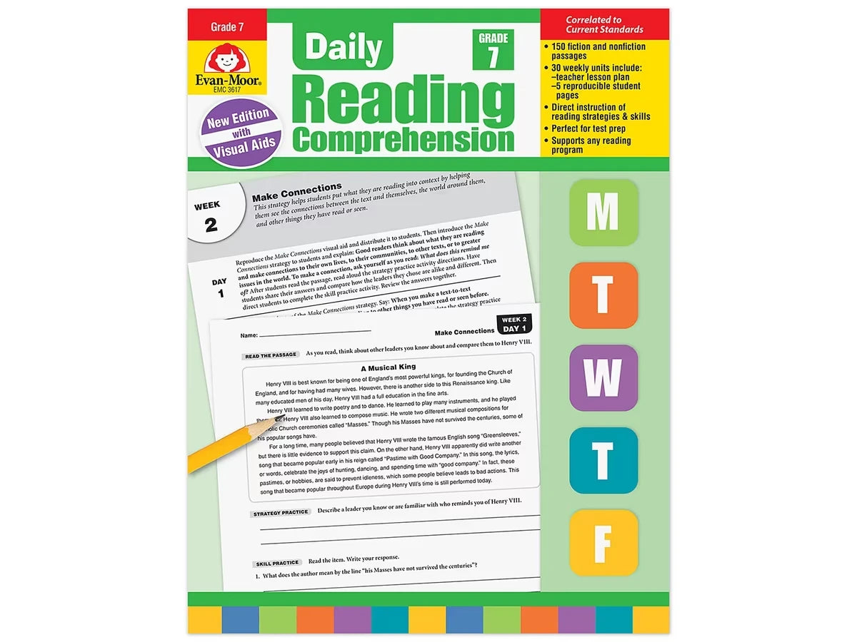 Daily Reading Comprehension Activities Workbook - Gr. 7 - US 9976