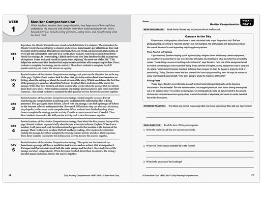 Daily Reading Comprehension Activities Workbook - Gr. 7 - US 9976