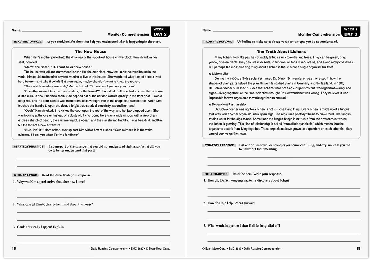 Daily Reading Comprehension Activities Workbook - Gr. 7 - US 9976