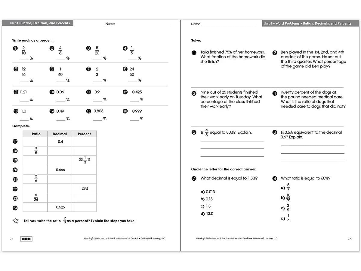 Mathematics Workbook - Gr. 6 - US 5447