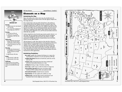 Daily Geography Practice Workbook - Gr. 6 - US 3844