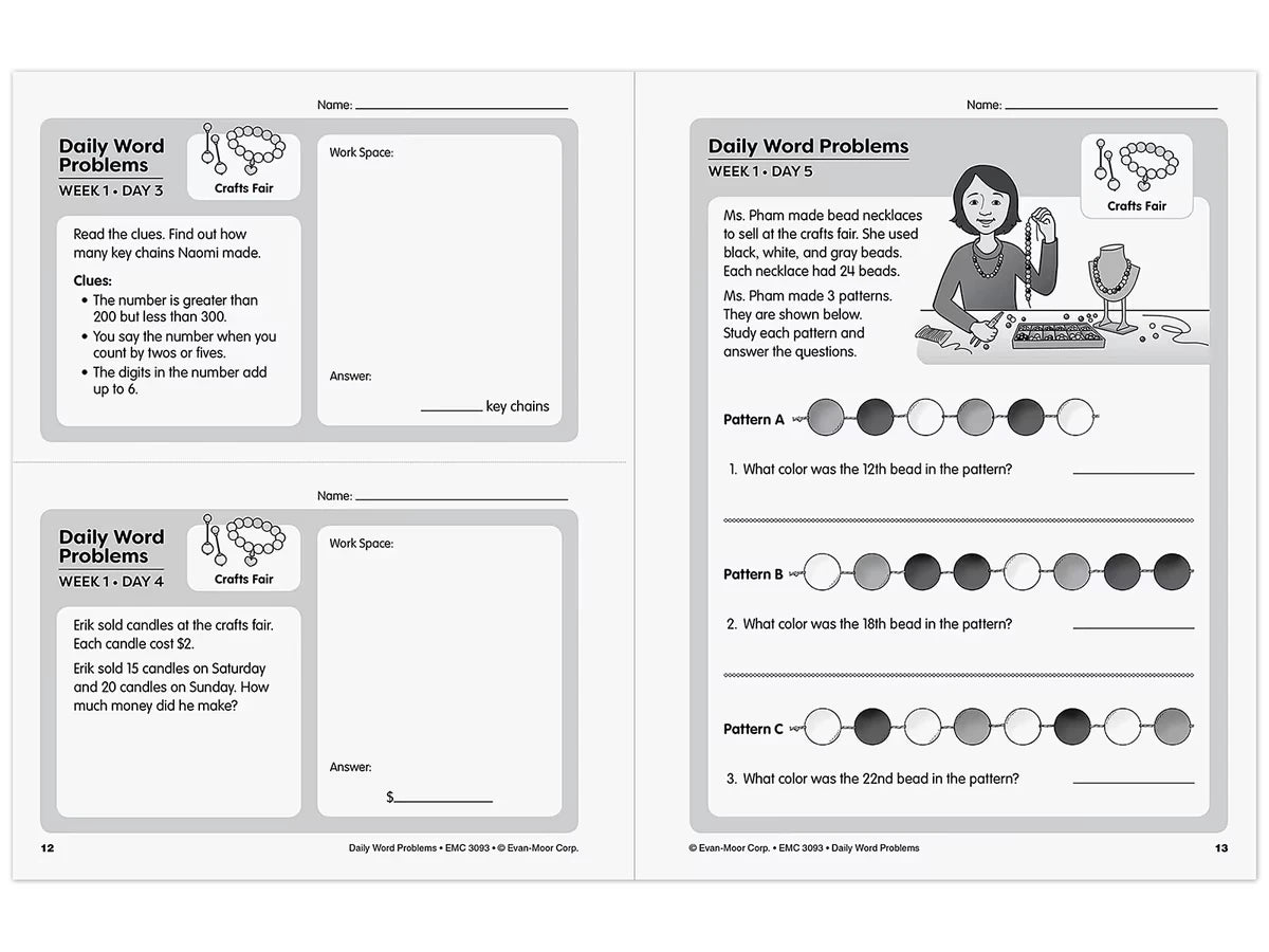 Daily Word Problems Workbook - Gr. 3 - US 6044