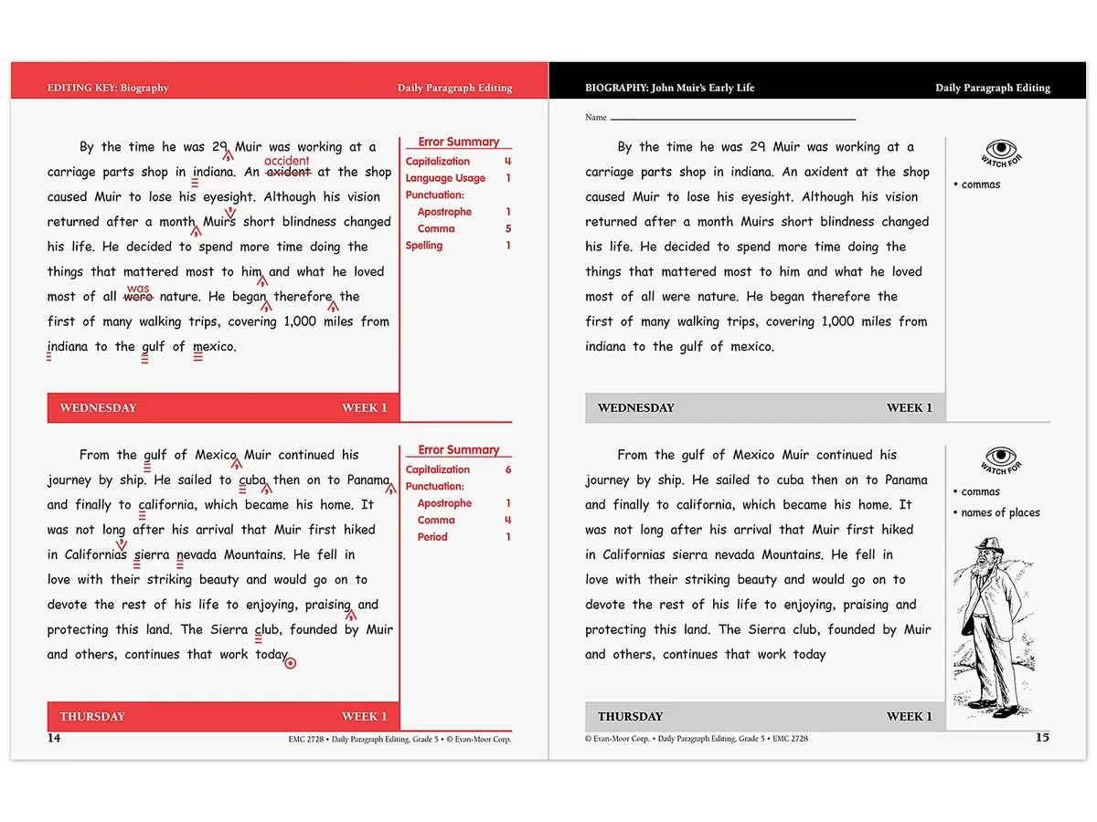 Daily Paragraph Editing Workbook - Gr. 5 - US 5893